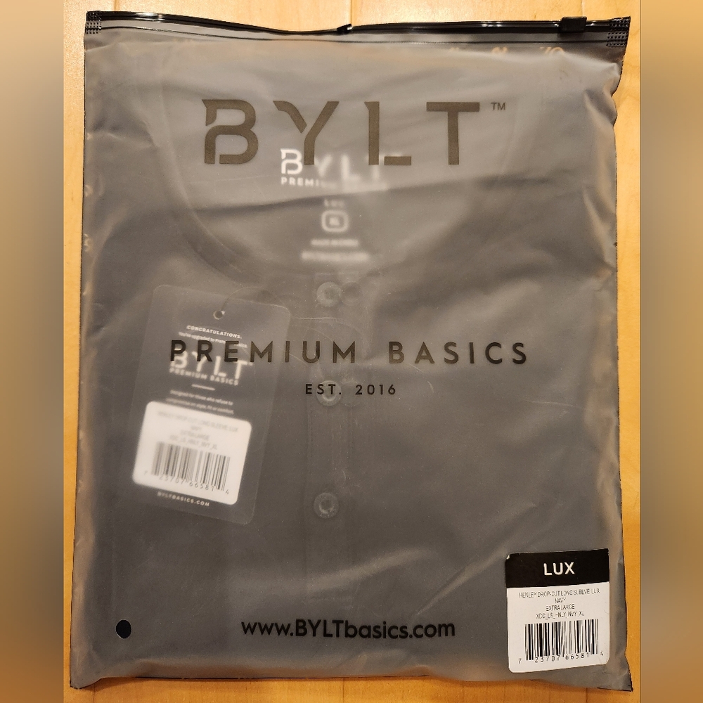 BYLT Long Sleeve Navy Henley (size- XL)